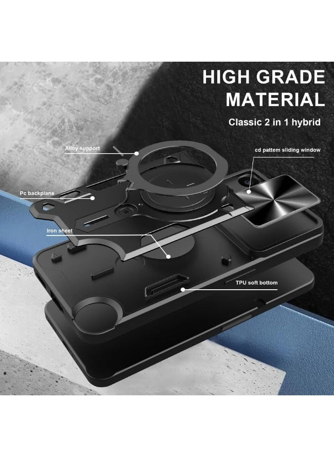 General Case for Nothing CMF Phone 2 Pro, Anti-Drop Shockproof Armor Case with Slide Camera Cover and Magnetic Ring Stand Holder, 2-in-1 Hybrid PC+TPU Durable Cover  - Image 5