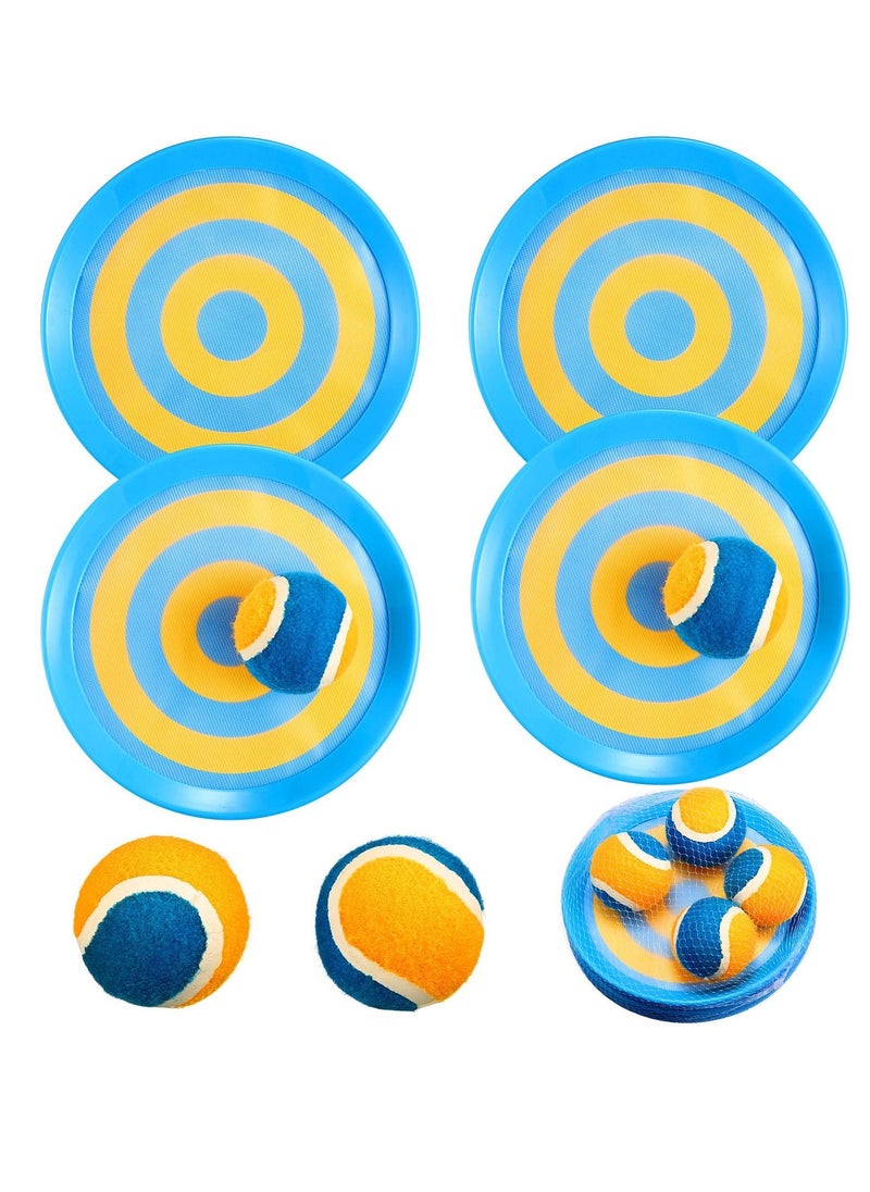 KASTWAVE - Kids Catch Game Toss Catch Set, Sports Paddle Game， Interactive Toss Catch Suction Cup with 4 Paddles Catches 4 Balls, and 1 Storage Bag for Party Outdoor Backyard Beach Games - Image 1