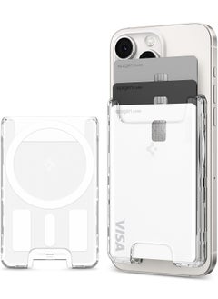 Spigen Ultra Hybrid (MagFit) Magnetic MagSafe Wallet Card Holder [3-4 Cards] for iPhone 16 Pro Max / 16 Pro / 16 Plus / 16 / iPhone 15/14/13/12 series - Crystal Clear  - Image 1