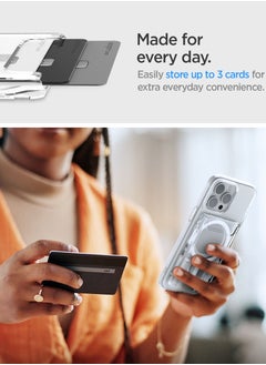 Spigen Ultra Hybrid (MagFit) Magnetic MagSafe Wallet Card Holder [3-4 Cards] for iPhone 16 Pro Max / 16 Pro / 16 Plus / 16 / iPhone 15/14/13/12 series - Crystal Clear  - Image 3