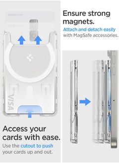 Spigen Ultra Hybrid (MagFit) Magnetic MagSafe Wallet Card Holder [3-4 Cards] for iPhone 16 Pro Max / 16 Pro / 16 Plus / 16 / iPhone 15/14/13/12 series - Crystal Clear  - Image 5