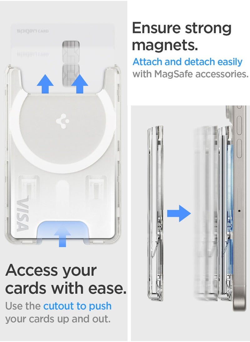 Spigen Ultra Hybrid (MagFit) Magnetic MagSafe Wallet Card Holder [3-4 Cards] for iPhone 16 Pro Max / 16 Pro / 16 Plus / 16 / iPhone 15/14/13/12 series - Crystal Clear  - Image 5