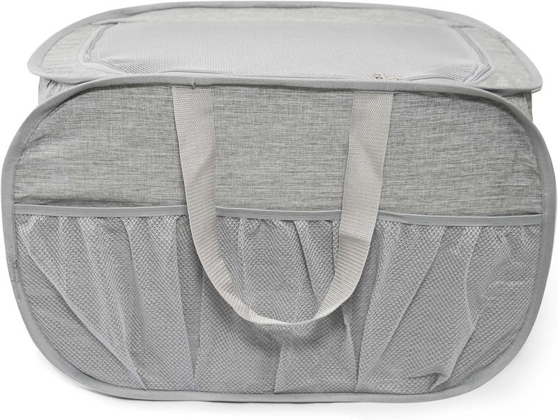 BATTOO Collapsible Laundry Baskets, Tear Proof Pop Up Laundry Hamper with Dual Handles, Durable Foldable Laundry Basket, Easy to Carry Laundry Hamper for Home, Laundry Room, Bedroom, Dorm, Travel 90L Grey - Image 1