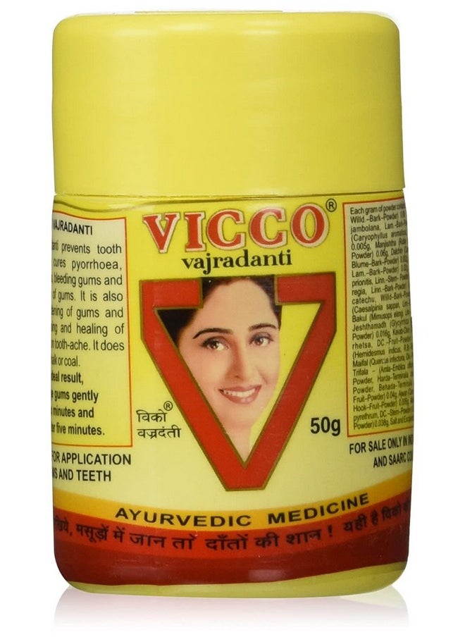 VICCO Vajradanti Ayurvedic Tooth Powder 50 Grams  - Image 1