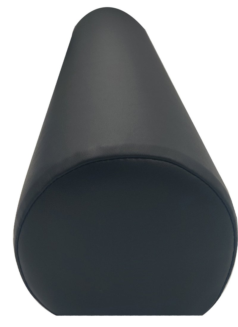 MASTER MASSAGE EQUIPMENT Three By Four Medium Round Bolster Black Color, Pu Upholstery, 100% Memory Foam, For Massage Spa Beauty Tattoo Back Pain Relief, Size 15(Width) Cm X 13(Height) Cm X 66(Length) Cm)  - Image 2
