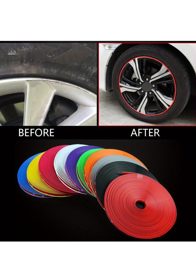 8M Roll Rim blades Car Vehicle Color Wheel Rims Protectors Decor Strip Tire Guard Line Rubber Mounding Trim Tire Guard Line - Image 1