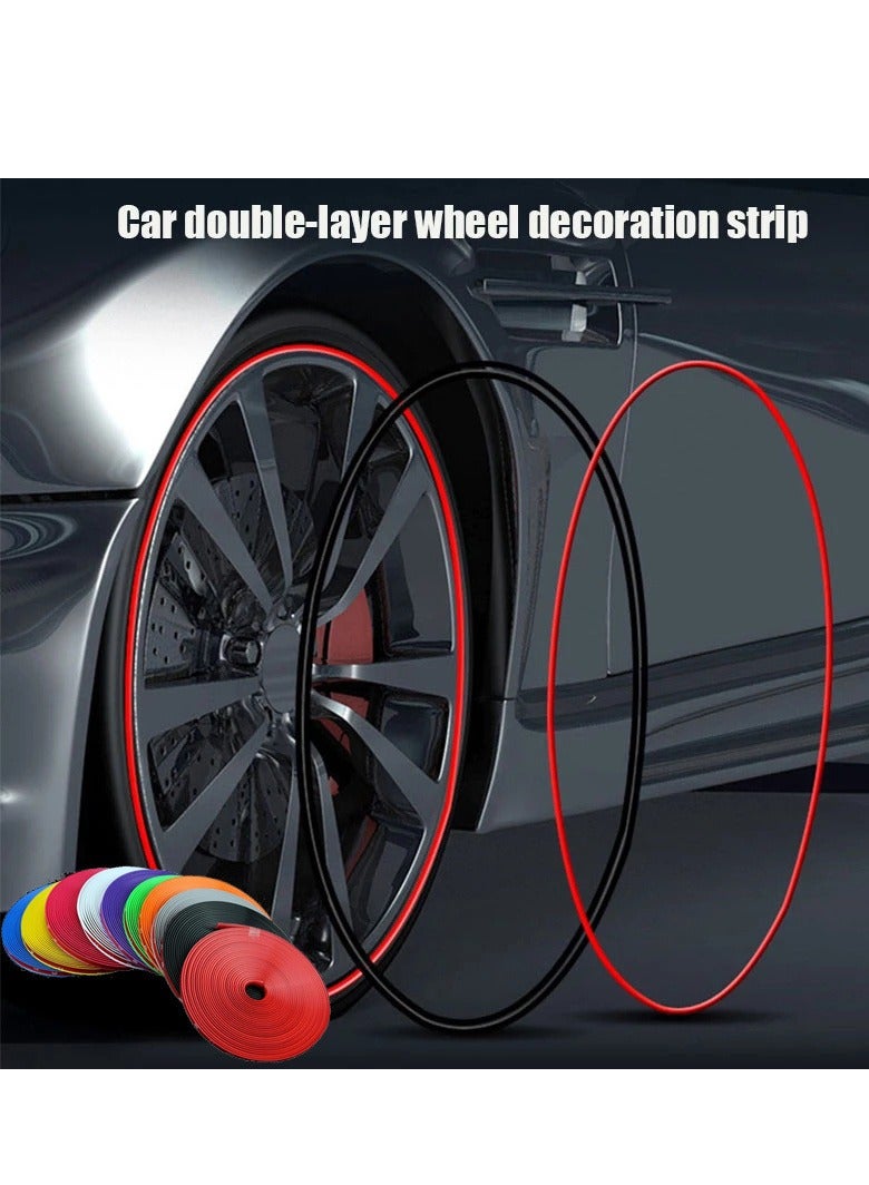 8M Roll Rim blades Car Vehicle Color Wheel Rims Protectors Decor Strip Tire Guard Line Rubber Mounding Trim Tire Guard Line - Image 2