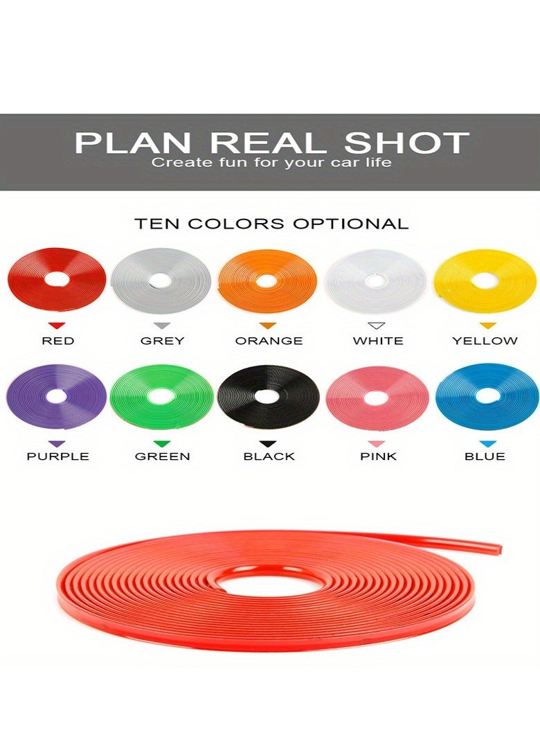 8M Roll Rim blades Car Vehicle Color Wheel Rims Protectors Decor Strip Tire Guard Line Rubber Mounding Trim Tire Guard Line - Image 3
