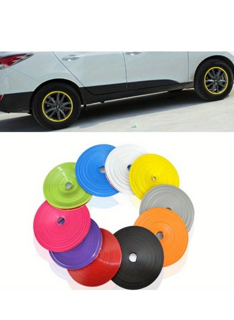 8M Roll Rim blades Car Vehicle Color Wheel Rims Protectors Decor Strip Tire Guard Line Rubber Mounding Trim Tire Guard Line - Image 4