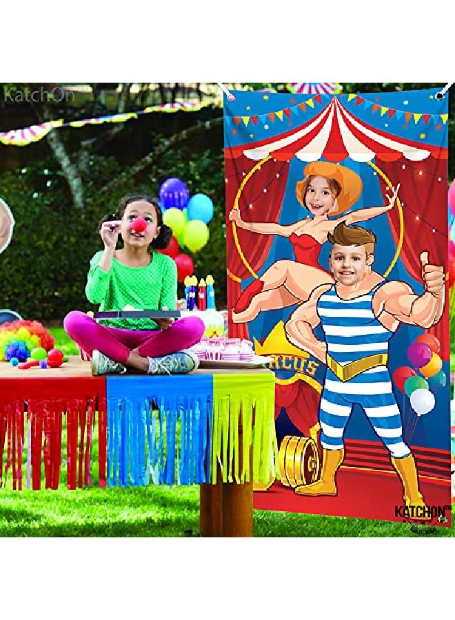 KATCHON لافتة باب كبيرة لصور الكرنفال مقاس 72 × 36 بوصة، ديكورات حفلات بطابع الكرنفال | ديكورات الكرنفال للمناسبات | خلفية كشك صور الكرنفال | ديكورات حفلات السيرك | دعائم كشك صور الكرنفال - Image 2