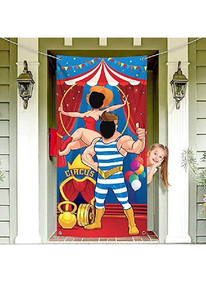 KATCHON لافتة باب كبيرة لصور الكرنفال مقاس 72 × 36 بوصة، ديكورات حفلات بطابع الكرنفال | ديكورات الكرنفال للمناسبات | خلفية كشك صور الكرنفال | ديكورات حفلات السيرك | دعائم كشك صور الكرنفال - Image 1