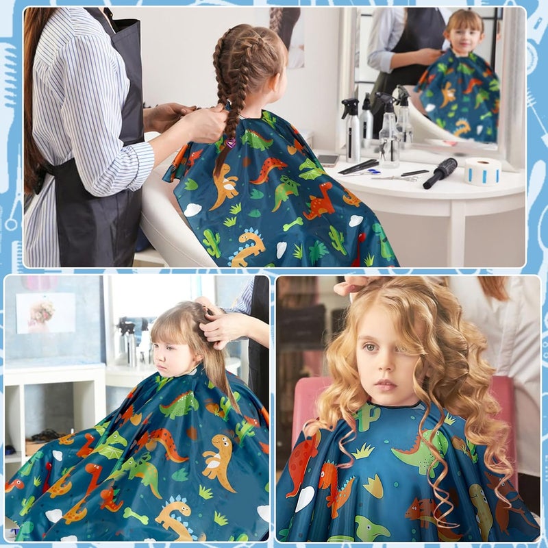FEBSNOW Kids Hair Cutting Cape,Professional Kids Barber Cape and Neck Duster Brush Cartoon Hairdresser Apron with Adjustable Closure for Children Salon Barber Supplies for Kids & Adults 51x39 Inches - Image 5