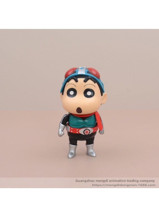 Masked Masked Superman Crayon Cos Help Car Ornaments Model Hand-made Anime Box-Color:Masked Superman Shin - Image 1