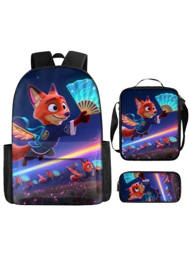 Bright Li Fire Backpacks + handbags + stationery bags | Back-to-school season/festival gifts | Cartoon bag three-piece set, easy to deal with various occasions (available for students, children, friends outings, mountain climbing, school, etc.) - 79 - Image 2