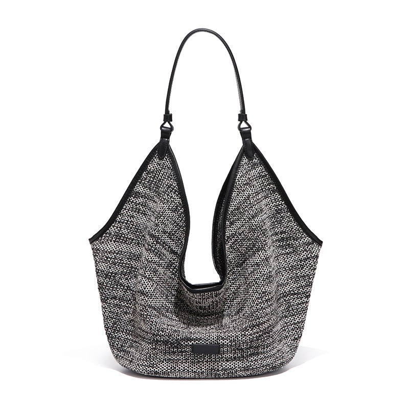 New Beach Bag Straw Women'S Bag Vintage Shoulder Underarm Handbag Large Capacity Lazy Style Mother Tote Bag - Image 1