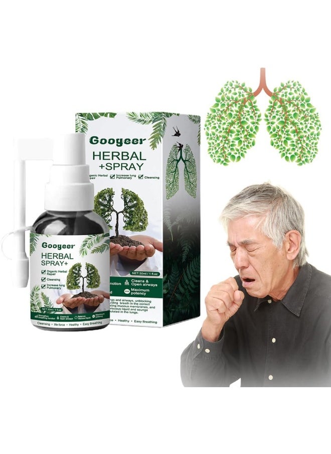 Generic Googeer Herbal Lung Cleanse Mist - Respinature Herbal Lung Cleanse Mist, Powerful Lung Support, Respinature Herbal Spray, Herbal Mist for Lung Discomfort  - Image 1