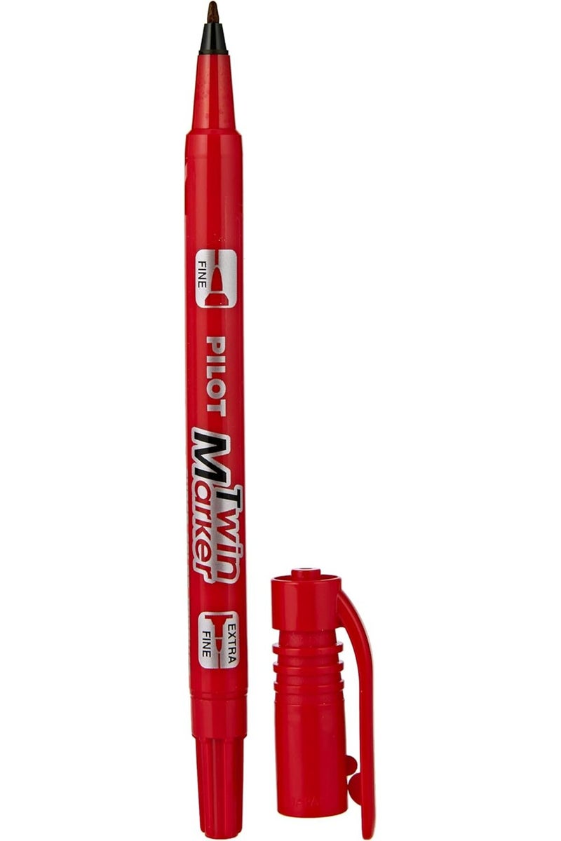 PILOT قلم ماركر دائم مزدوج، أحمر - Image 1