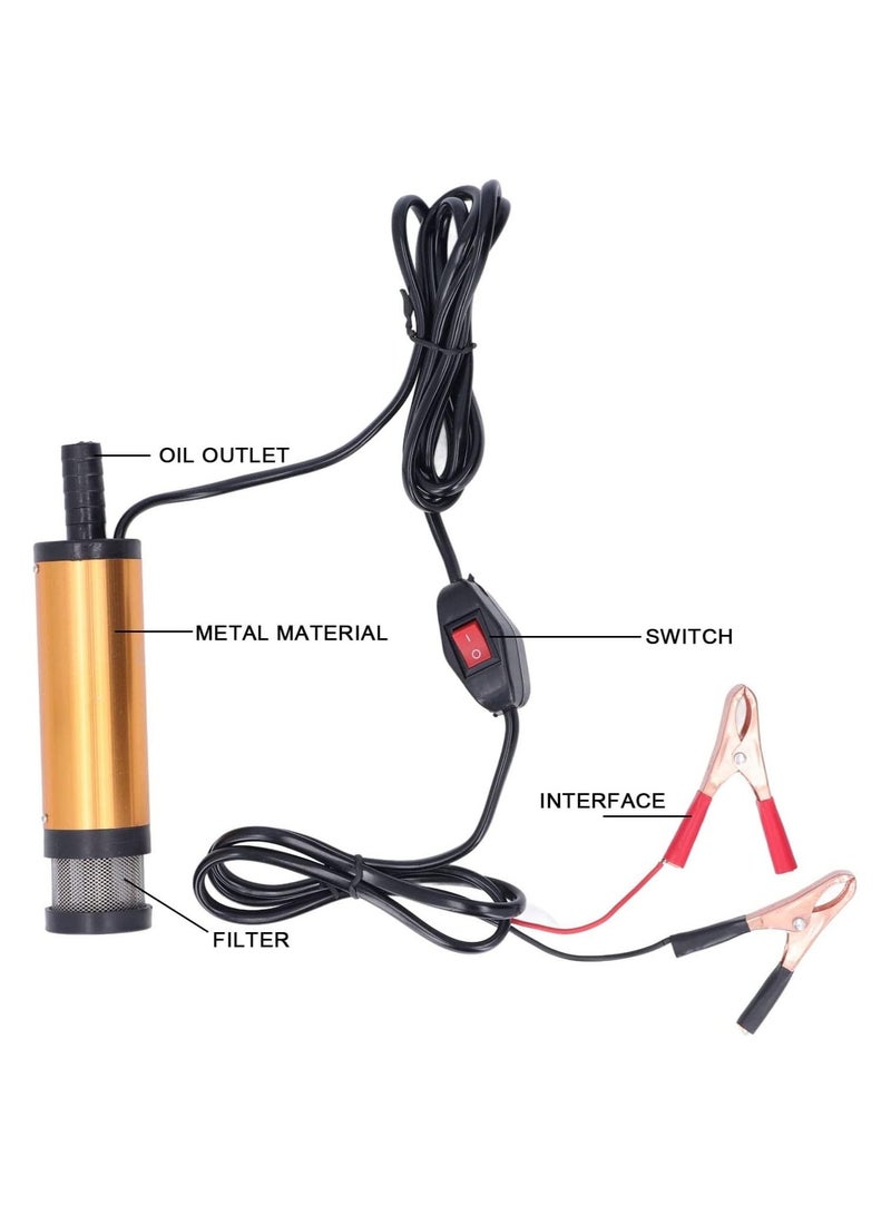 بوس_لايف_ستايل مضخة وقود المحرك، مضخة نقل الوقود تيار مستمر 12 فولت، كهربائية محمولة صغيرة من سبائك الألومنيوم لضخ مياه زيت الديزل - Image 2