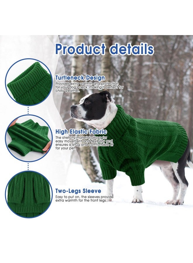 Queenmore Small Dog Sweaters for Small Dogs Girls Boys,Xmas Sweater Small Dog,Turtleneck Knitted Sweater for Dog Cat,Cold Weather Pullover for Doggie Male Female,Soft Dog Sweater Pet Apparel(Green,S) - Image 4