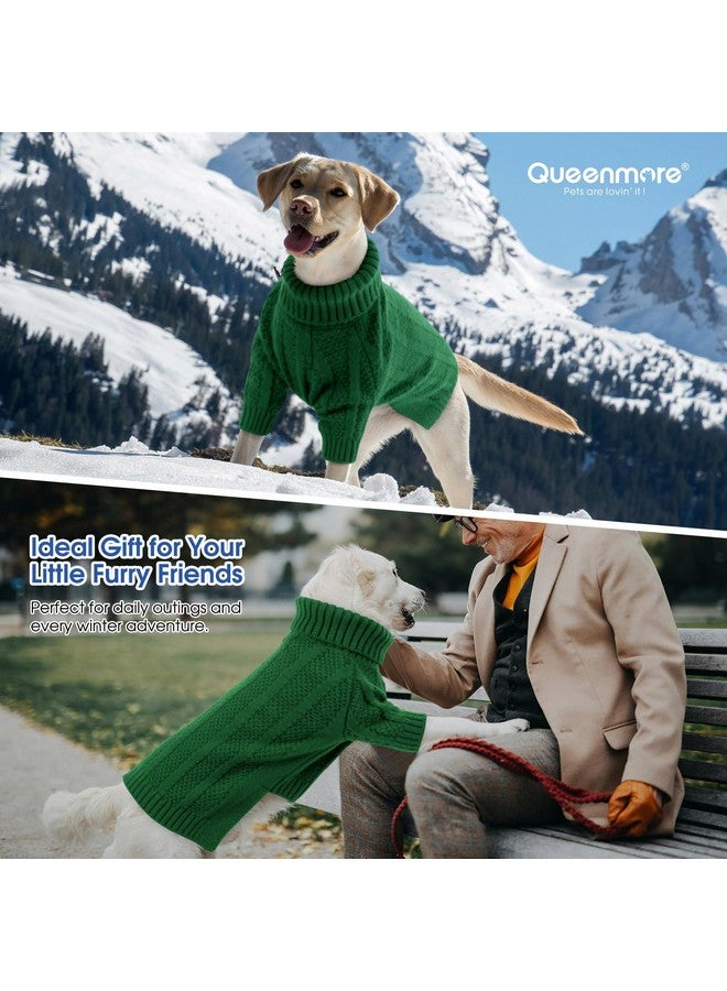 Queenmore Small Dog Sweaters for Small Dogs Girls Boys,Xmas Sweater Small Dog,Turtleneck Knitted Sweater for Dog Cat,Cold Weather Pullover for Doggie Male Female,Soft Dog Sweater Pet Apparel(Green,S) - Image 5
