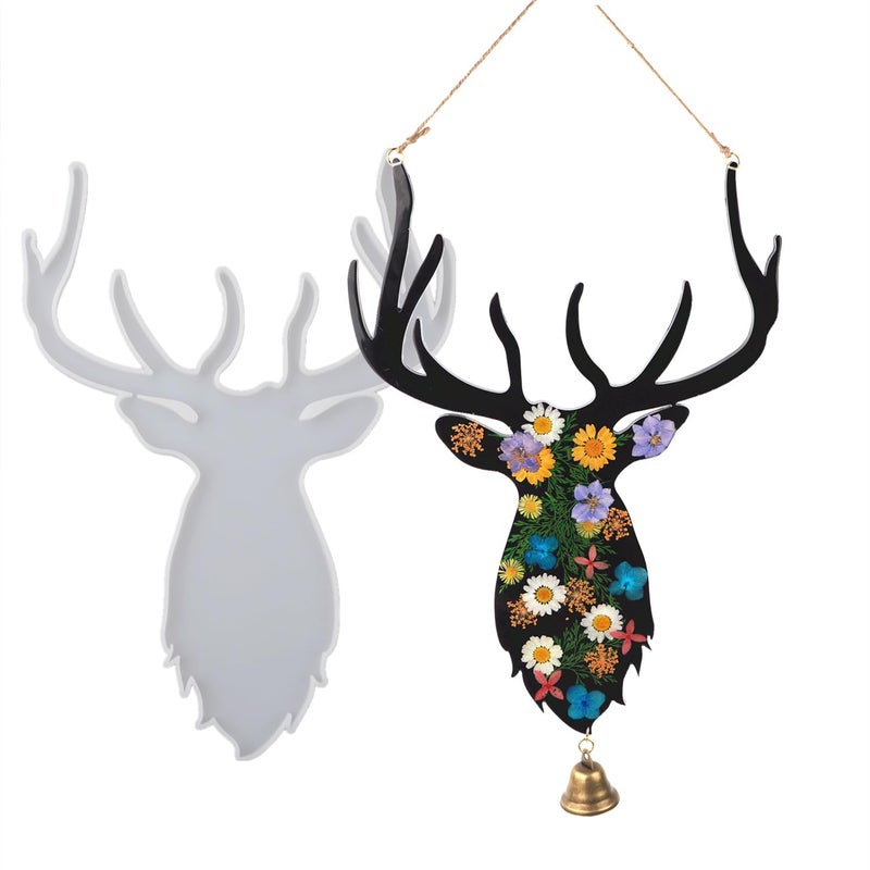 Deer Wall Decor Resin Silicone Mold Antler Epoxy Casting Mold for Decorative Wall Hangings DIY Home Art for Unique Party Decorations and Interior Accents