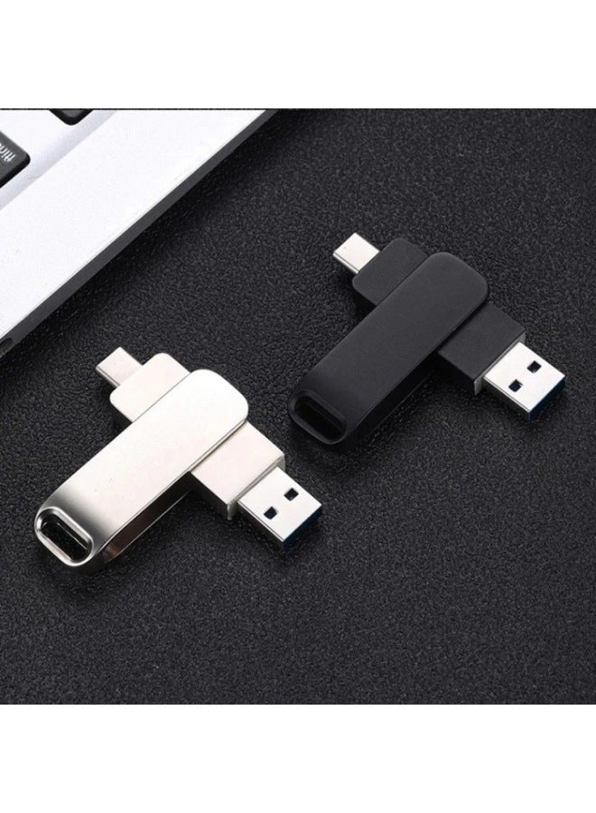 Metal U Disk Car 64gU Large Capacity 3.0 Computer Dual-use USB Type-c Mobile Phone Wholesale-Colour:Black 3.0-Capacity:128GB  - Image 3