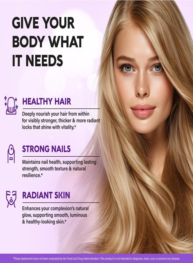 NUTRAHARMONY Biotin 10000mcg with Silicon - Pharmaceutical Grade Biotin Supplement for Women - Hair Growth Support, Skin & Nails - Max Strength & 100% Bioavailability - Made in USA - 120 Softgels, 120 Days Supply - Image 2