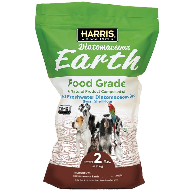 Harris Food Grade Diatomaceous Earth for Pets, for Cats, Dogs, Horses and Pets, Certified for Organic Use, 2 LB Bag - Image 1