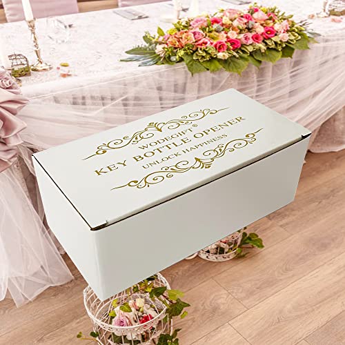 WODEGIFT 50 PCS Key Bottle Openers,Bridal Shower Favors,Rustic Wedding Favors,Gifts,Decorations or Souvenirs for guests Bulk ,Bridal Shower Party Favors with Card Tag and Chains (Gold) - Image 4
