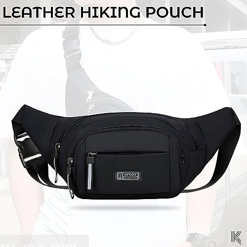 Kraptick Premium Unisex Waist Bag for Men and Women - Stylish Fanny Pack, Hip Bag, Outdoor Waist Bag (Black) - Image 2