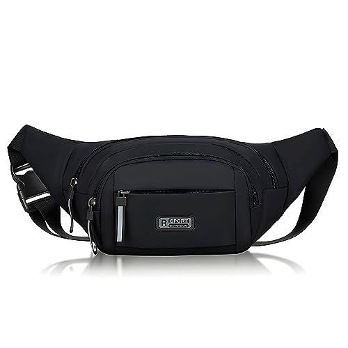 Kraptick Premium Unisex Waist Bag for Men and Women - Stylish Fanny Pack, Hip Bag, Outdoor Waist Bag (Black) - Image 1