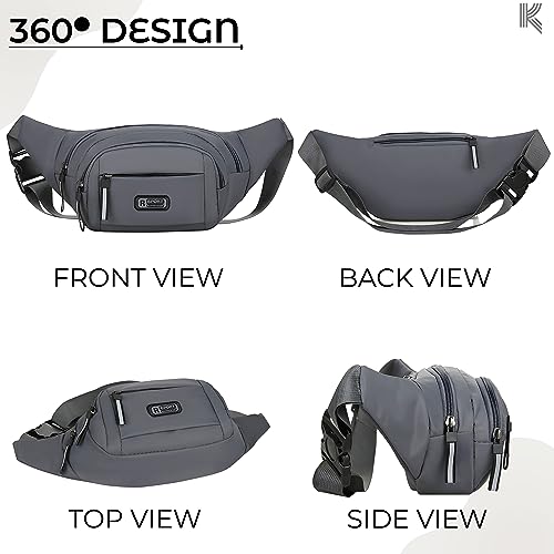 Kraptick Premium Unisex Waist Bag for Men and Women - Stylish Fanny Pack, Hip Bag, Outdoor Waist Bag (Black) - Image 4