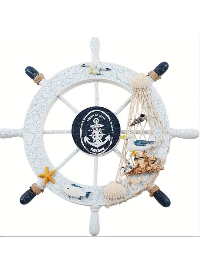ديكور حائط على شكل عجلة قيادة سفينة سي بيرد نوتيكال، بتصميم يحاكي طابع البحر الأبيض المتوسط والمحيط للمنازل - Image 1