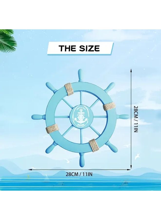 ديكور حائط على شكل عجلة قيادة سفينة سي بيرد نوتيكال، بتصميم يحاكي طابع البحر الأبيض المتوسط والمحيط للمنازل - Image 3