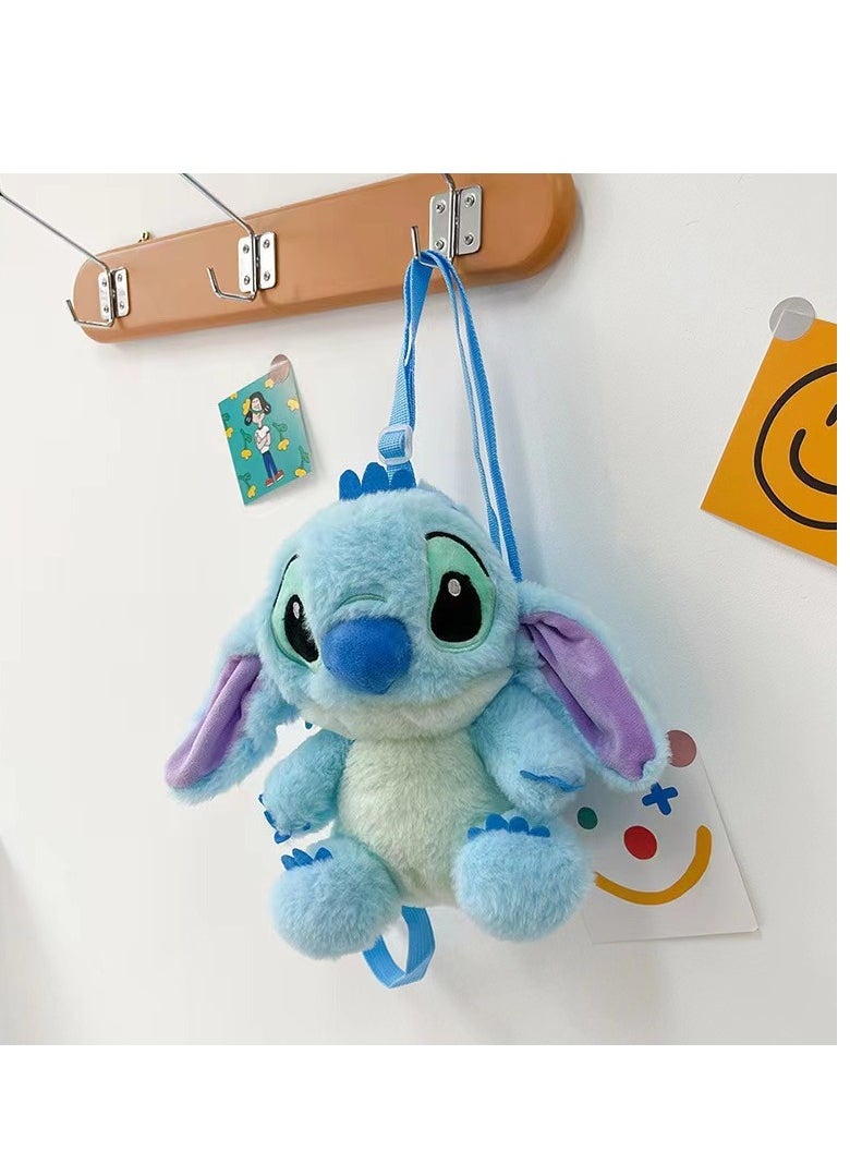 STITCH Stitch Plush Backpack,Cartoon doll,School backpack bag Blue 28cm  - Image 1
