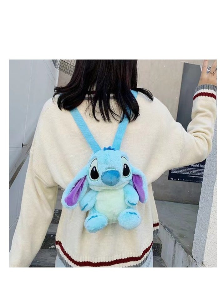 STITCH Stitch Plush Backpack,Cartoon doll,School backpack bag Blue 28cm  - Image 2