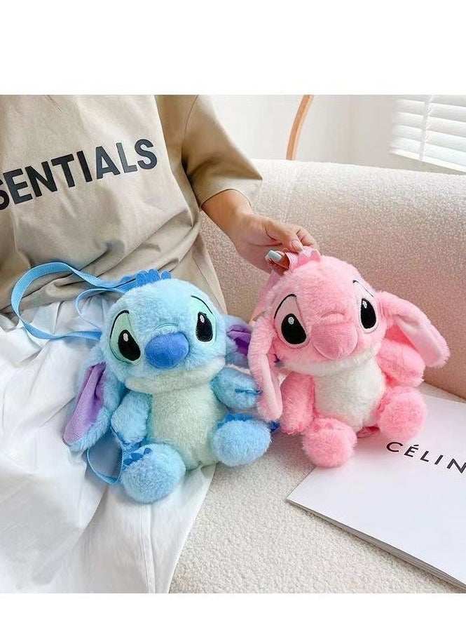 STITCH Stitch Plush Backpack,Cartoon doll,School backpack bag Blue 28cm  - Image 4