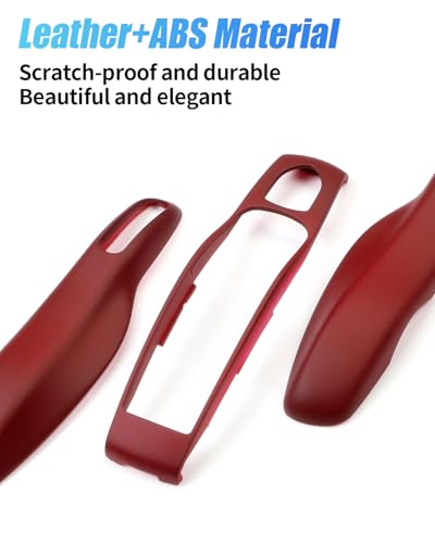 LIMBQS Key Case Key Cover for Porsche Macan Cayenne 718 Car Key Protection Keychain for Porsche Cayman Panamera 911 Boxster Bordeaux red - Image 3