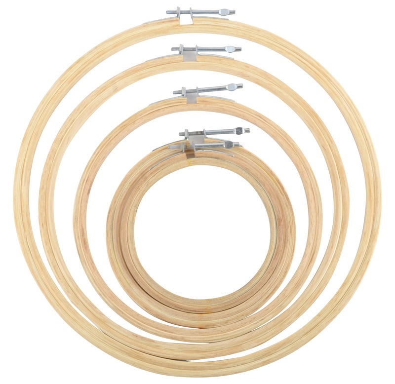 AM GOELX 5 PLY Super Strong Wooden Embroidery Hoop/Frame - Set of 5 Different Sizes 4, 6, 8, 10, 12 inches - Image 1