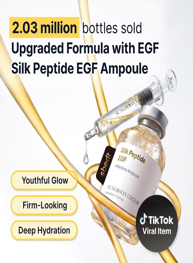 SUNGBOON EDITOR Glow Intensive Deep Collagen Silk Peptide EGF Ampoule, Copper Peptides Serum for Face with Multi Peptides, Hydrating Korean Skincare Facial Serum for Smooth-Looking Skin, 1.35 fl oz - Image 2
