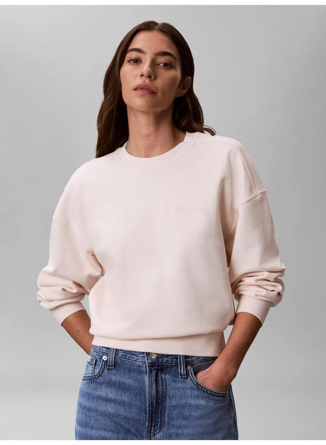 كالفن كلاين Logo Embroidery Terry Sweatshirt