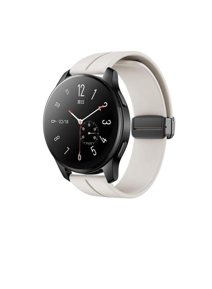 22mm Magnetic Buckle Silicone Watch Band Compatible with 22 mm Strap for Compatible with Xiaomi Redmi Watch 5 Active/Redmi Watch 5 Lite, 22mm For - Smart Watch - Starlight - Image 2