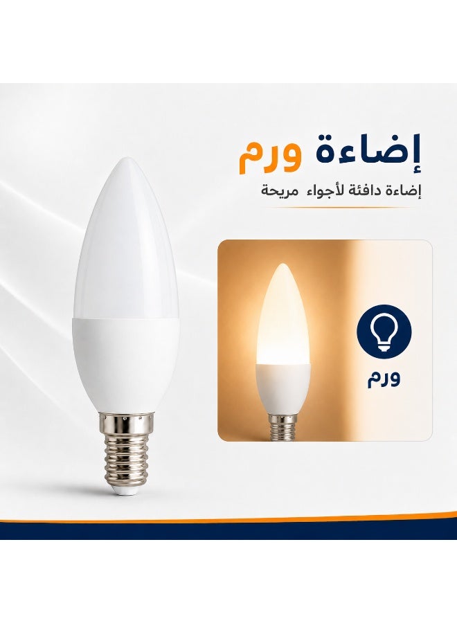 10W E14 Warm White LED Candle Bulb for Chandeliers and Wall Sconces - Image 2