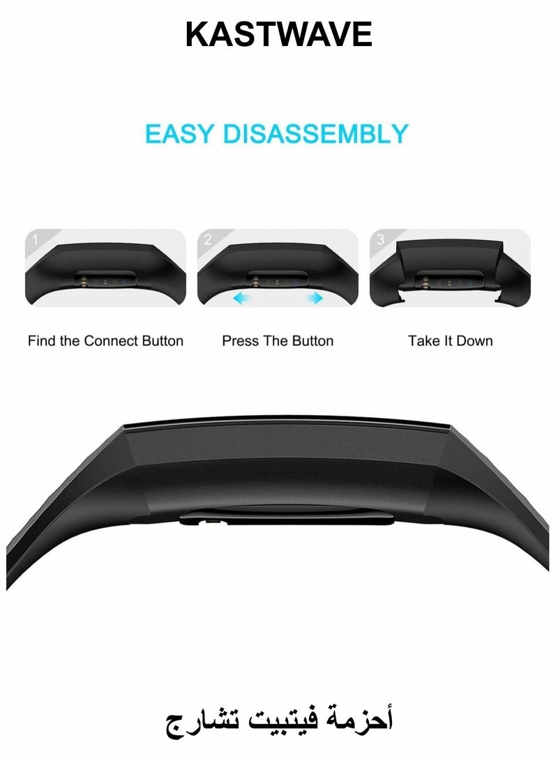 KASTWAVE Replacement Bands Compatible with Fitbit Charge 4/3, 3 Pcs Silicone Fitness Sport Wristbands - Image 1