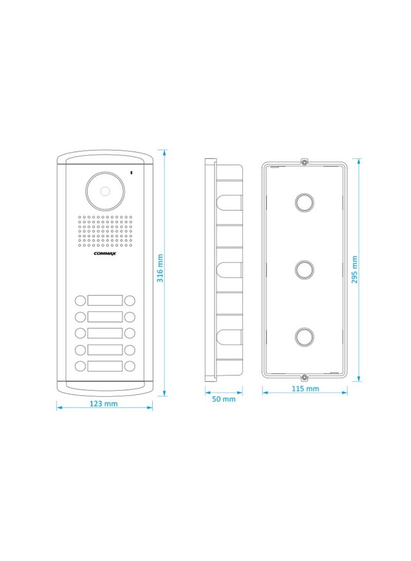 COMMAX Color Intercom Gate Camera with Aluminum Housing 10 Unit DRC-10AC2 - Image 3