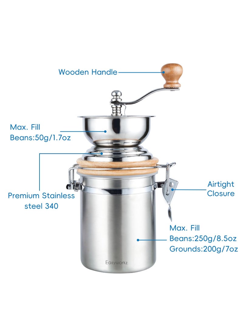 EASYWORKZ Manual Coffee Bean Grinder,Portable Adjustable Settings for Coffee Bean Grinding Tools - Image 3