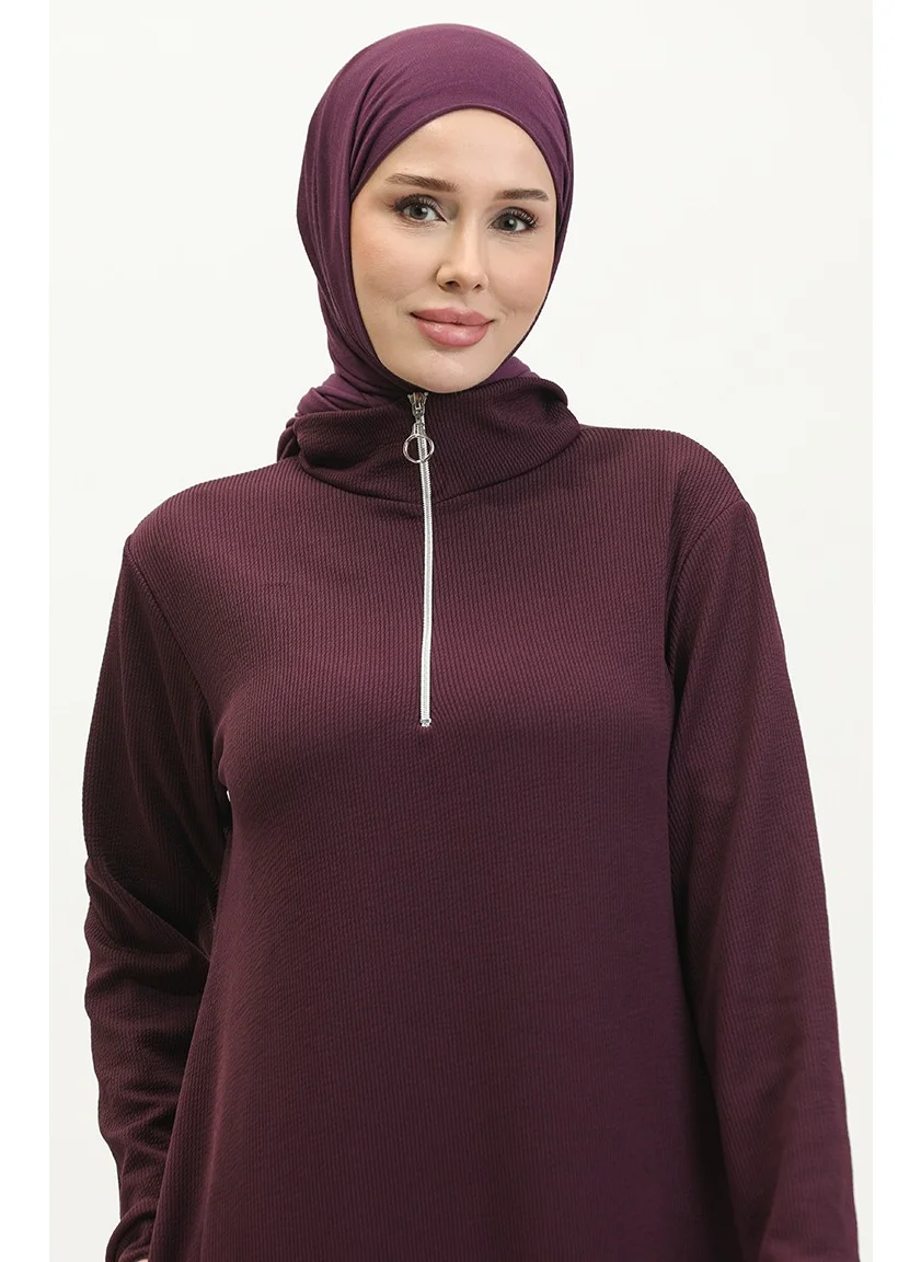 سيفا ميرفي Turtleneck Sports Dress 0282-02 Purple