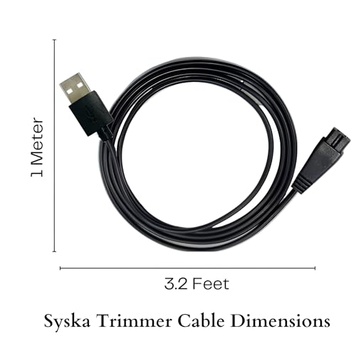 Upix USB Syska Trimmer Charging Cable 1 Meter (3.2 Feet), Compatible Only for Syska Trimmer, Shavers, Body Groomers (Match Cable Port before Ordering, Check Images) (Works with 5V USB Adapter Only) - Image 3