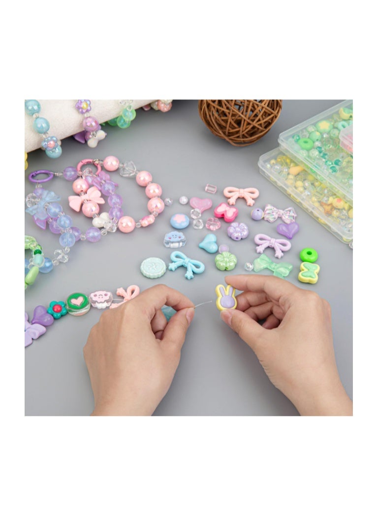 Capstro 180–240PCS Kawaii Acrylic Jewelry Making Kit (160g) – Pink, Purple, Blue & Green Resin Charms & Beads for DIY Bracelets, Necklaces, Keychains & Crafts – Fun Craft Set for Kids & Adults - Image 3