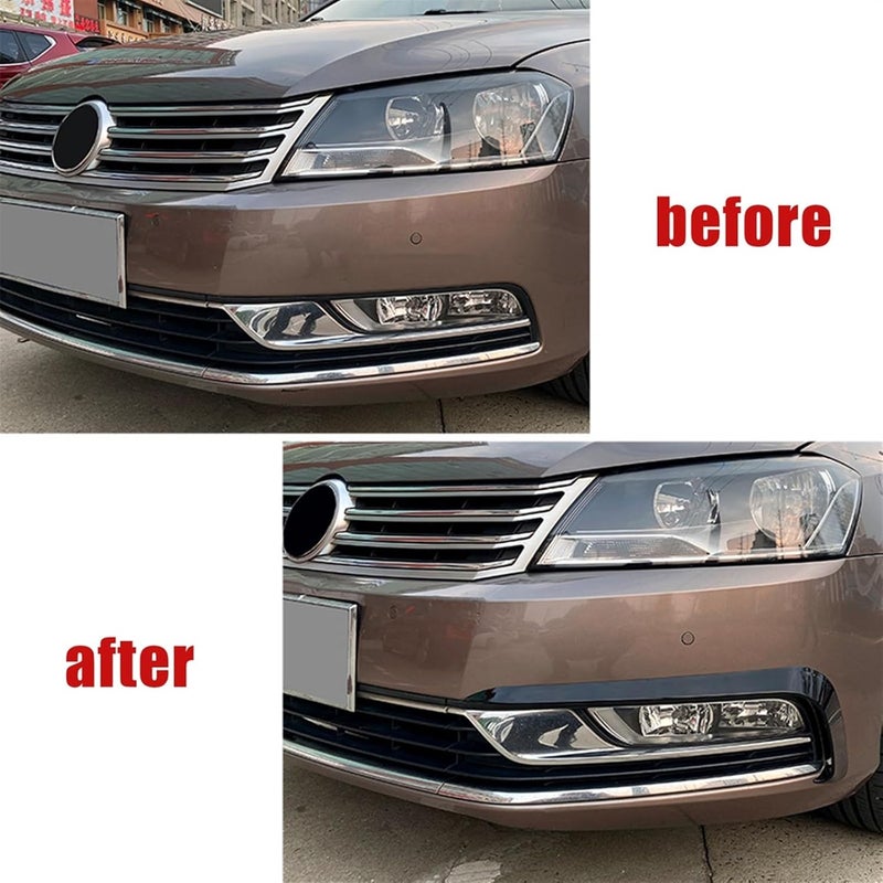 DEMULAX Glossy Black Fog Light Eyebrow Trim for VW Passat B8 - Image 3